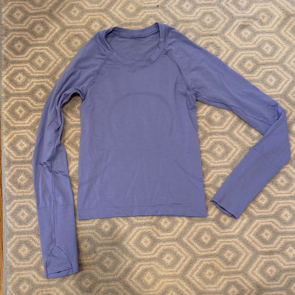 Purple Long Sleeve Lululemon swiftlie Athletic Top